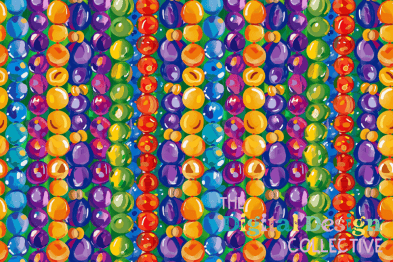 Mardi Gras Beads Seamless Digital Paper - CraftNest - Digital Crafting and Art