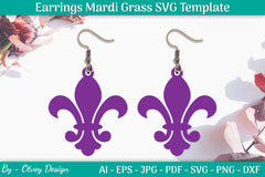 Mardi Gras Earrings SVG Bundle - CraftNest - Digital Crafting and Art