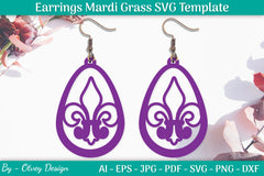 Mardi Gras Earrings SVG Bundle - CraftNest - Digital Crafting and Art