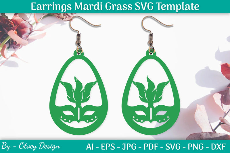 Mardi Gras Earrings SVG Bundle - CraftNest - Digital Crafting and Art