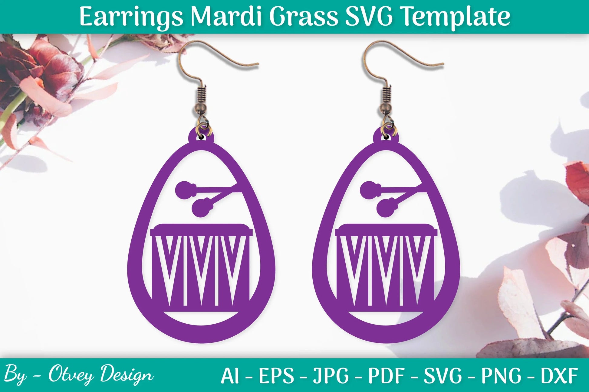 Mardi Gras Earrings SVG Bundle - CraftNest - Digital Crafting and Art