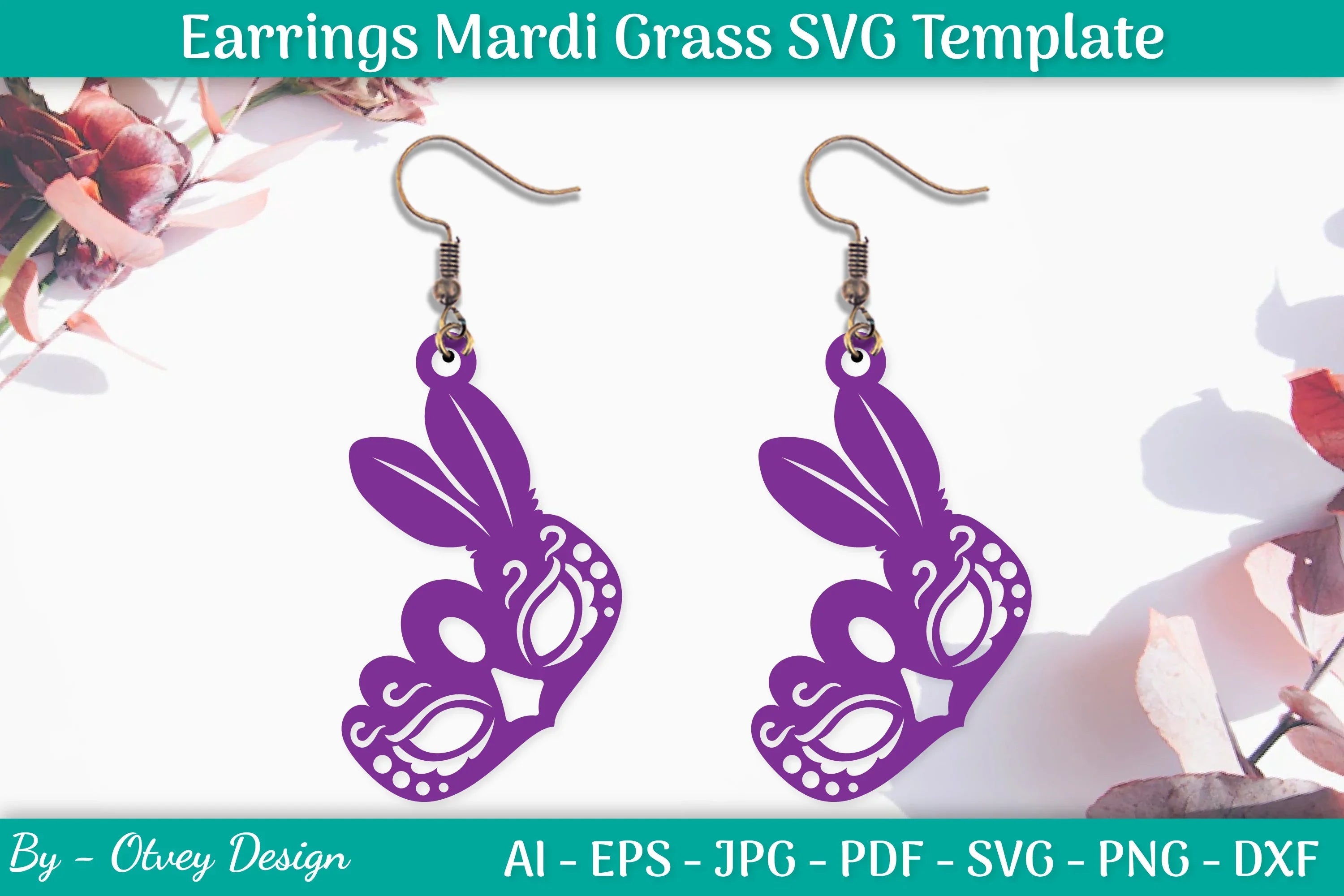Mardi Gras Earrings SVG Bundle - CraftNest - Digital Crafting and Art