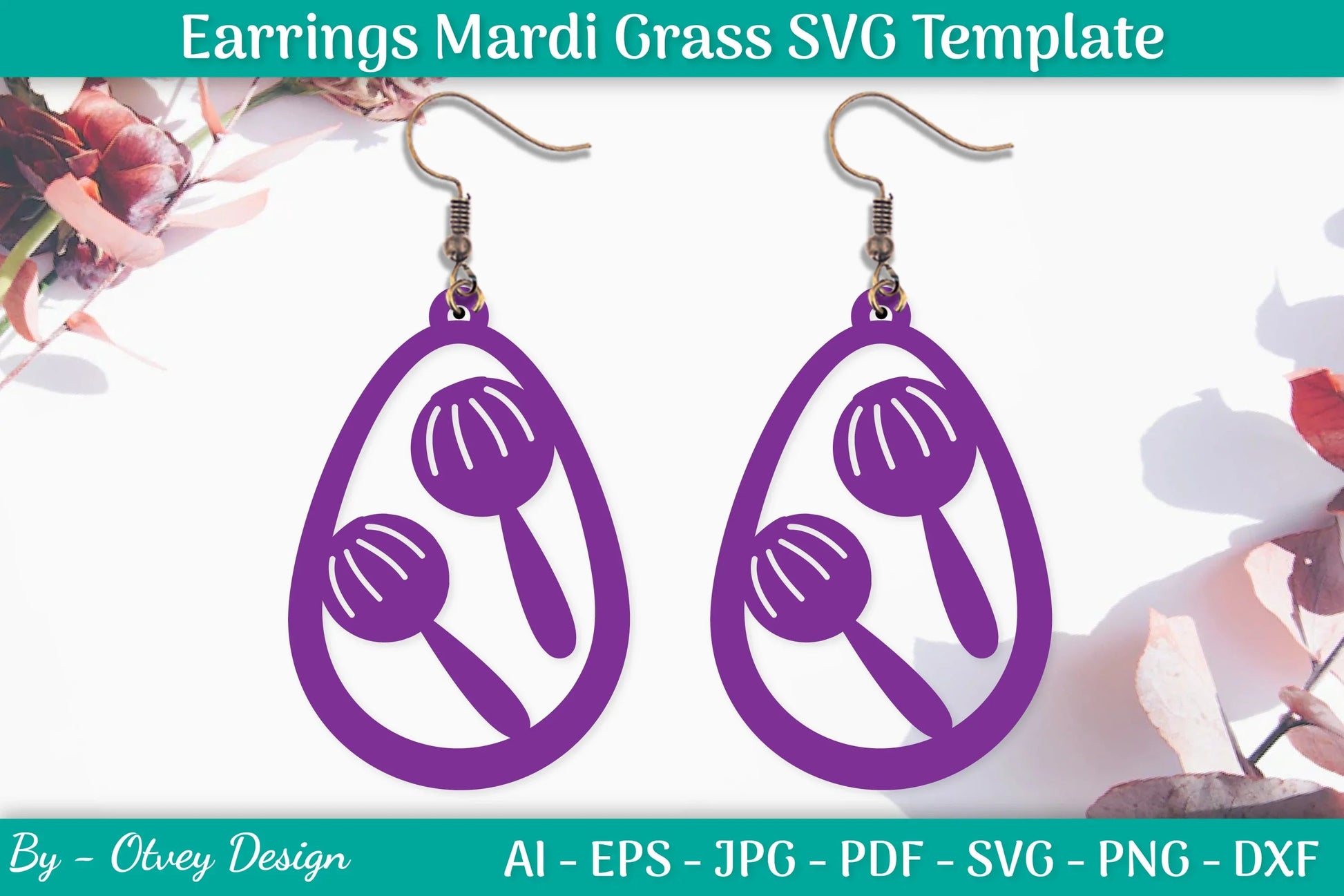 Mardi Gras Earrings SVG Bundle - CraftNest - Digital Crafting and Art