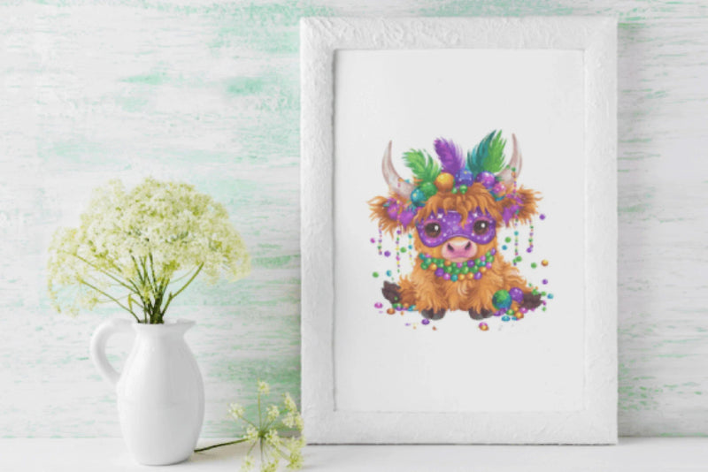 Vibrant Mardi Gras Cows Carnival Art Bundle - CraftNest - Digital Crafting and Art
