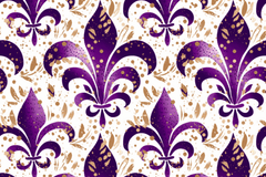 Mardi Gras Seamless Digital Paper in Purple - CraftNest - Digital Crafting and Art