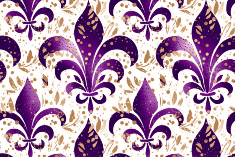 Mardi Gras Seamless Digital Paper in Purple - CraftNest - Digital Crafting and Art