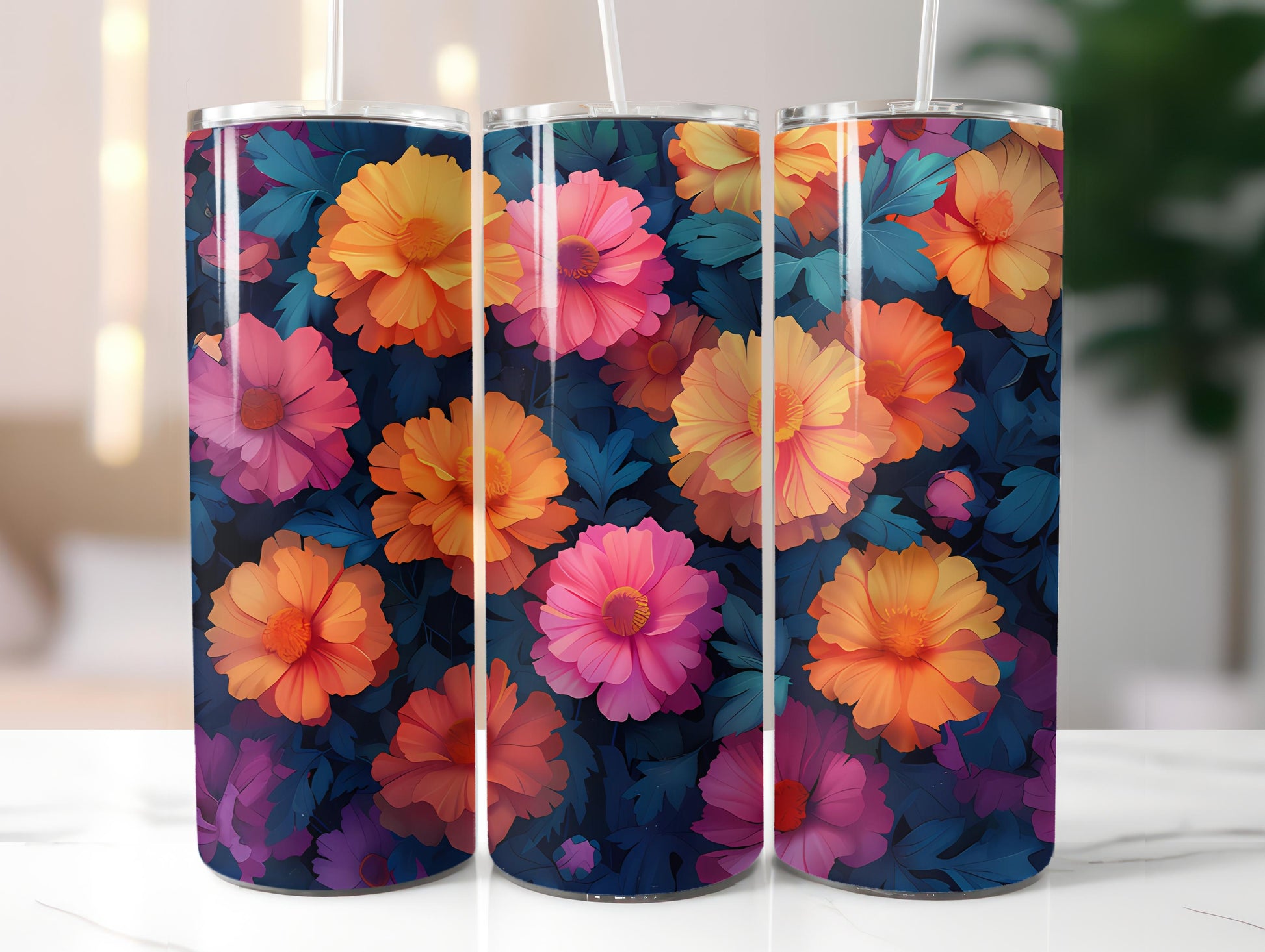 Marigolds Flowers Tumbler Wrap - CraftNest - Digital Crafting and Art