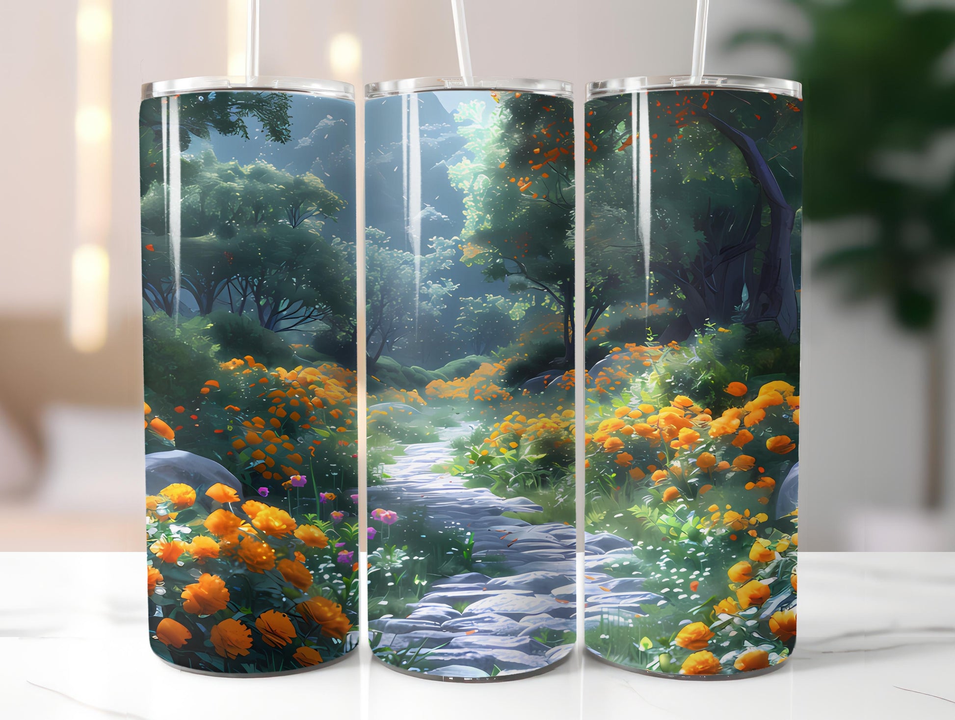 Marigolds Flowers Tumbler Wrap - CraftNest - Digital Crafting and Art