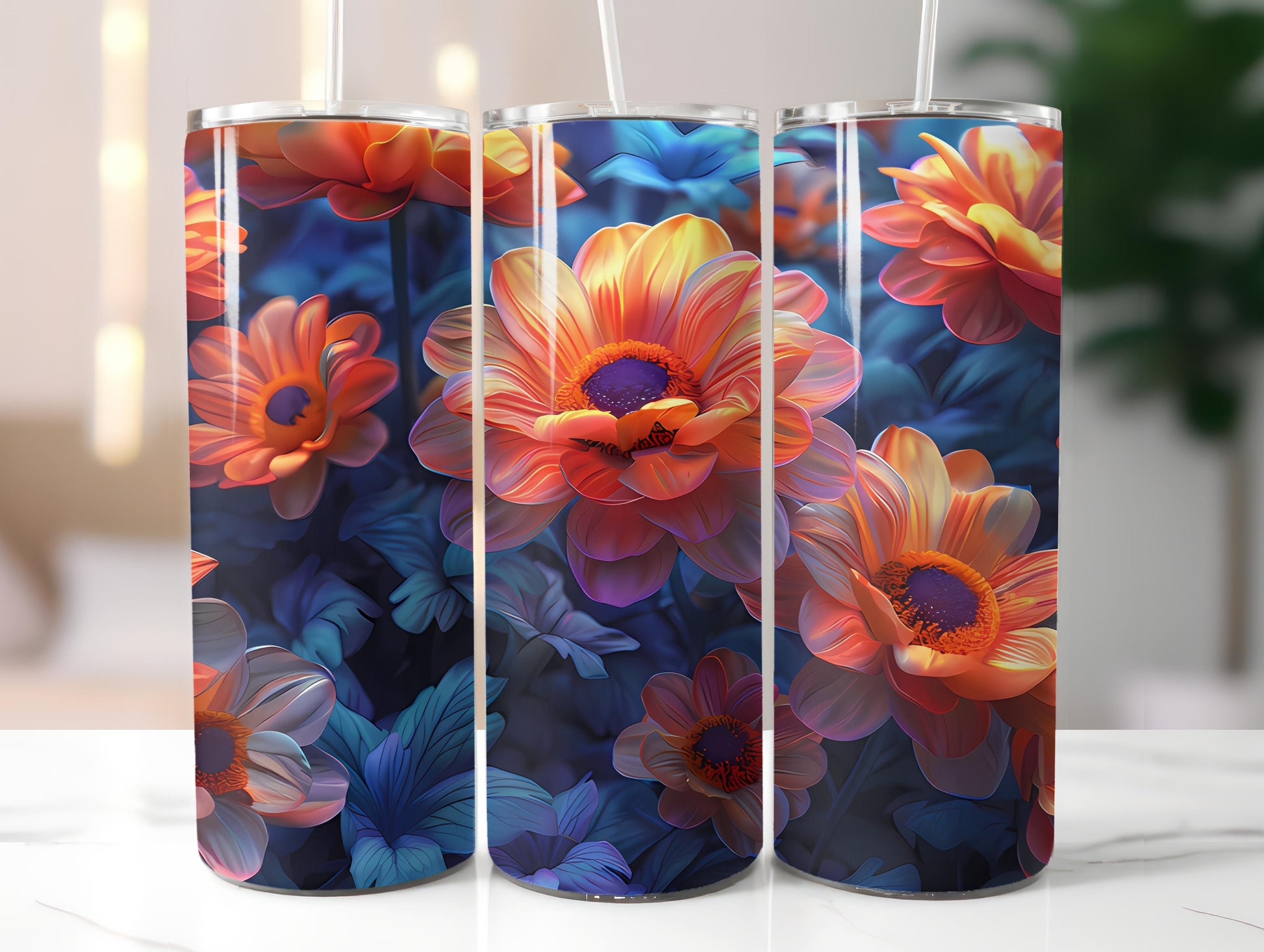 Marigolds Flowers Tumbler Wrap - CraftNest - Digital Crafting and Art