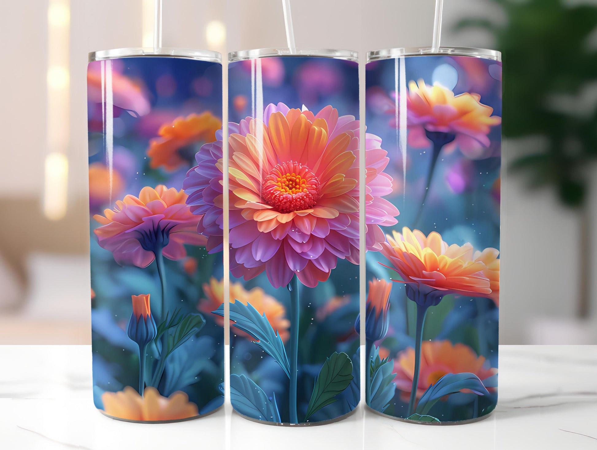 Marigolds Flowers Tumbler Wrap - CraftNest - Digital Crafting and Art
