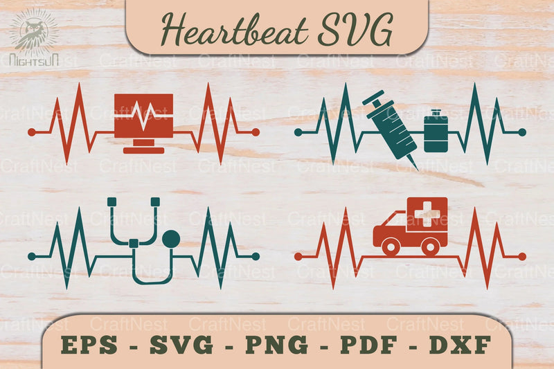Medical Heartbeat SVG Bundle - CraftNest - Digital Crafting and Art