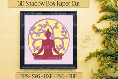 Meditation 3D Layered Paper Cut Clipart Bundle - CraftNest - Digital Crafting and Art