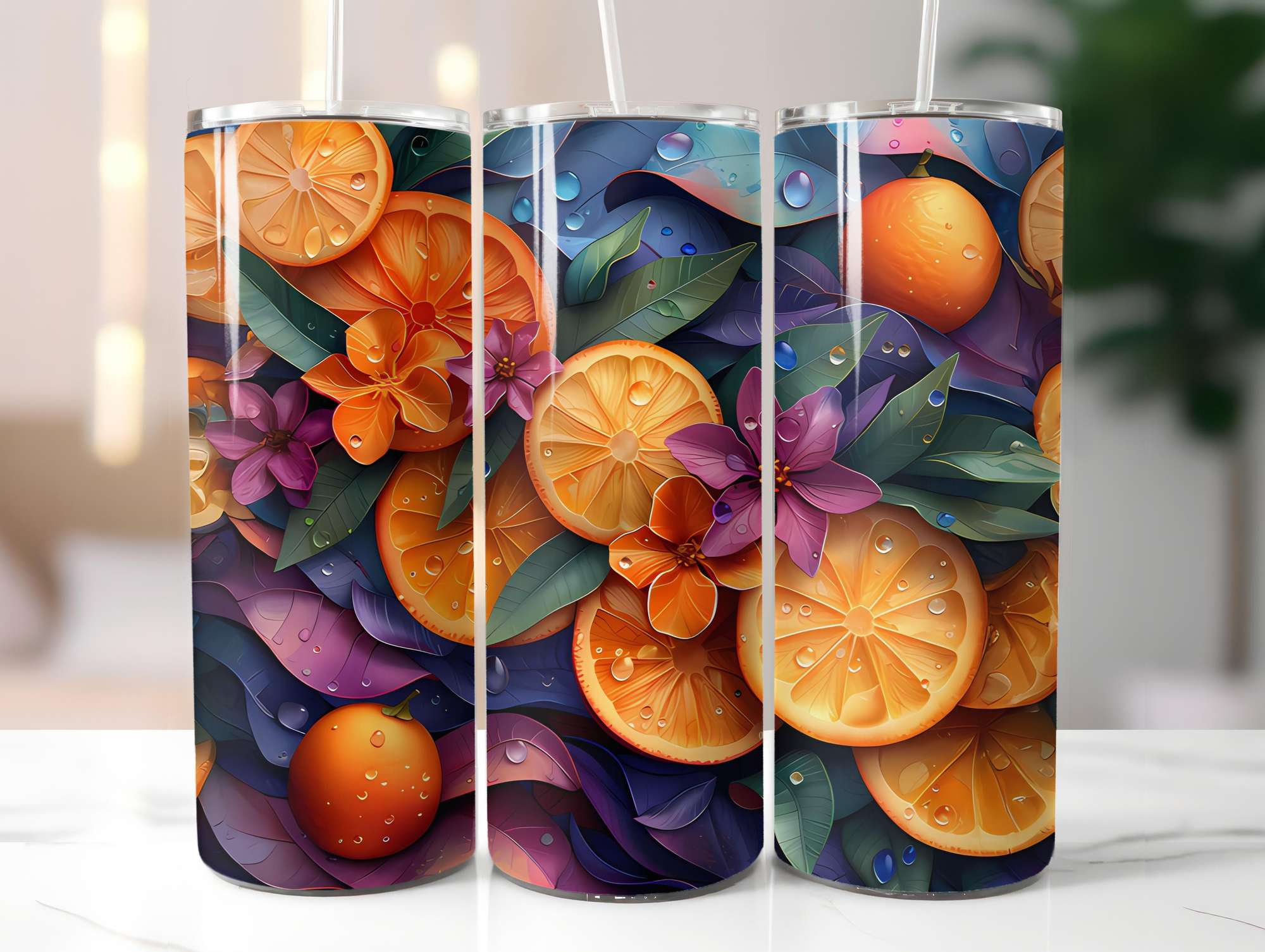 Mediterranean Citrus 3 Tumbler Wrap - CraftNest - Digital Crafting and Art