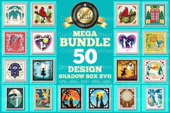 Mega 3D Shadow Box Bundle - Clipart Collection - CraftNest - Digital Crafting and Art