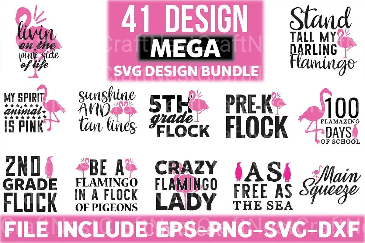 Flamingo Design Bundle - CraftNest - Digital Crafting and Art