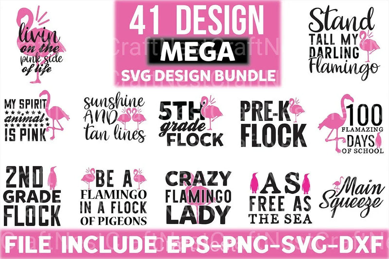 Flamingo Design Bundle - CraftNest - Digital Crafting and Art