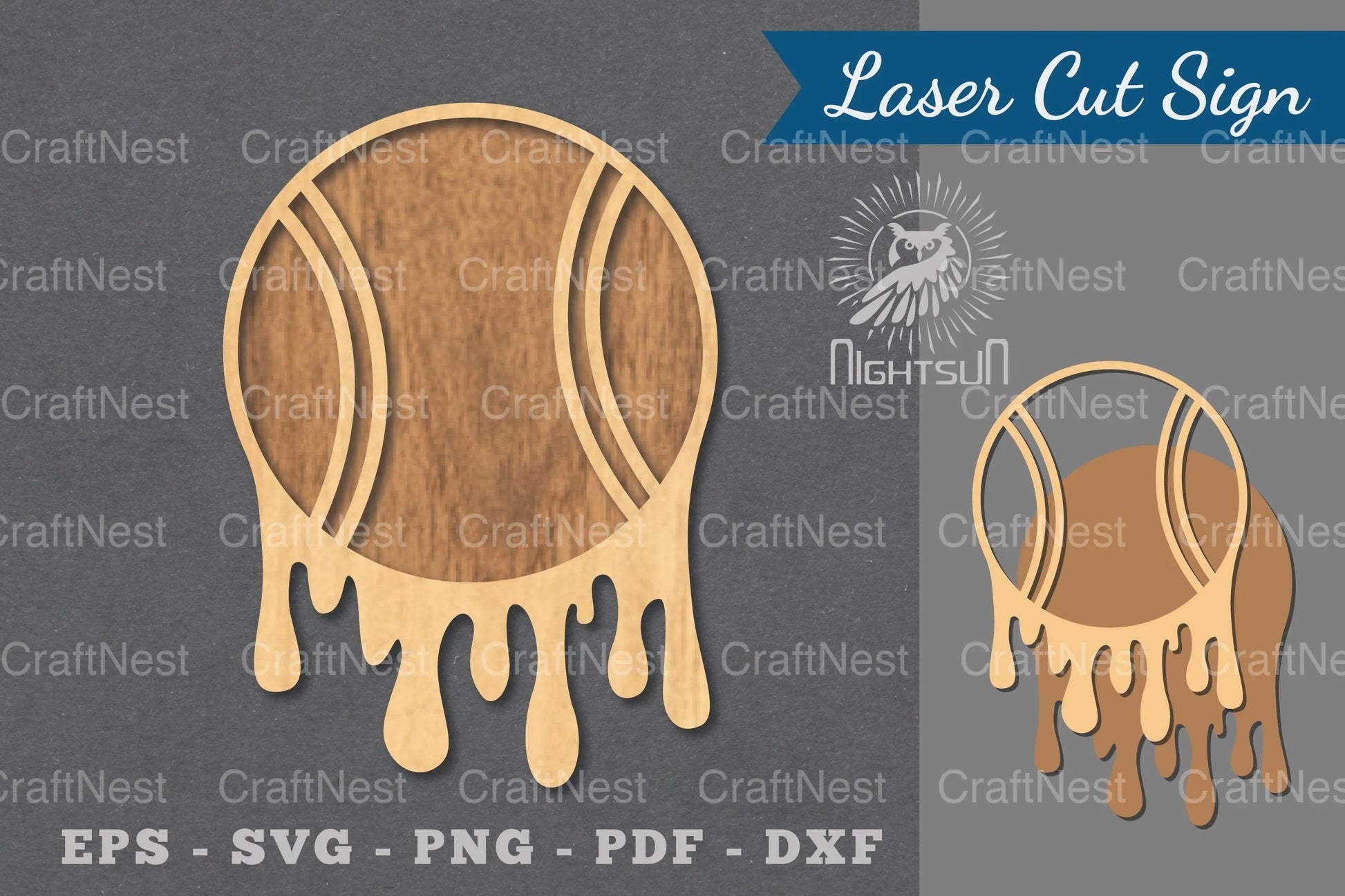 Melted Baseball Laser Cut Decoration Clipart Bundle - CraftNest - Digital Crafting and Art