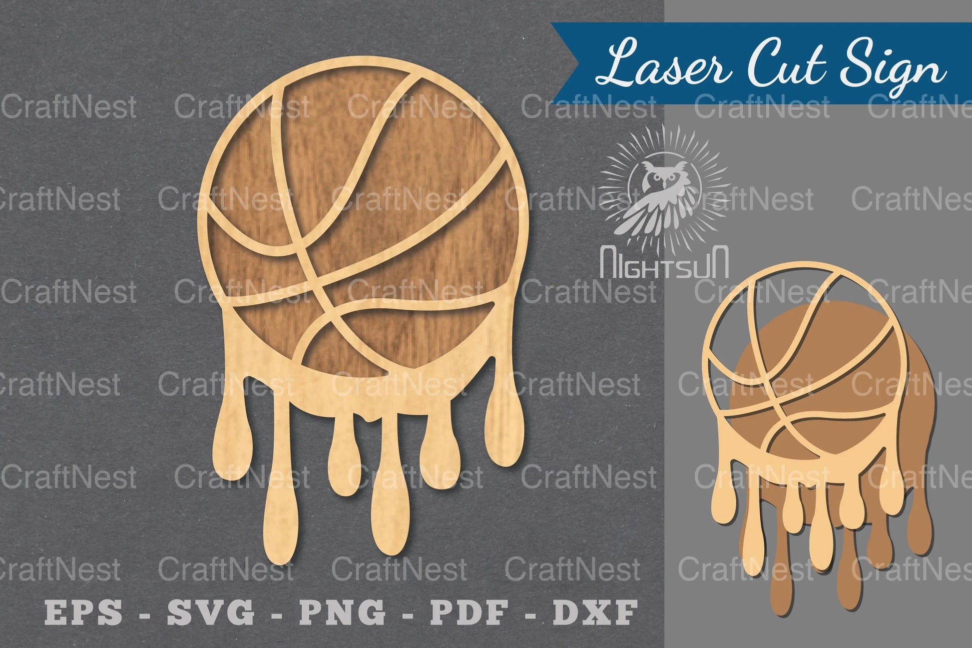 Melted Basketball Laser Cut Decoration Clipart Bundle - CraftNest - Digital Crafting and Art