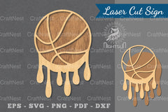 Melted Basketball Laser Cut Decoration Clipart Bundle - CraftNest - Digital Crafting and Art