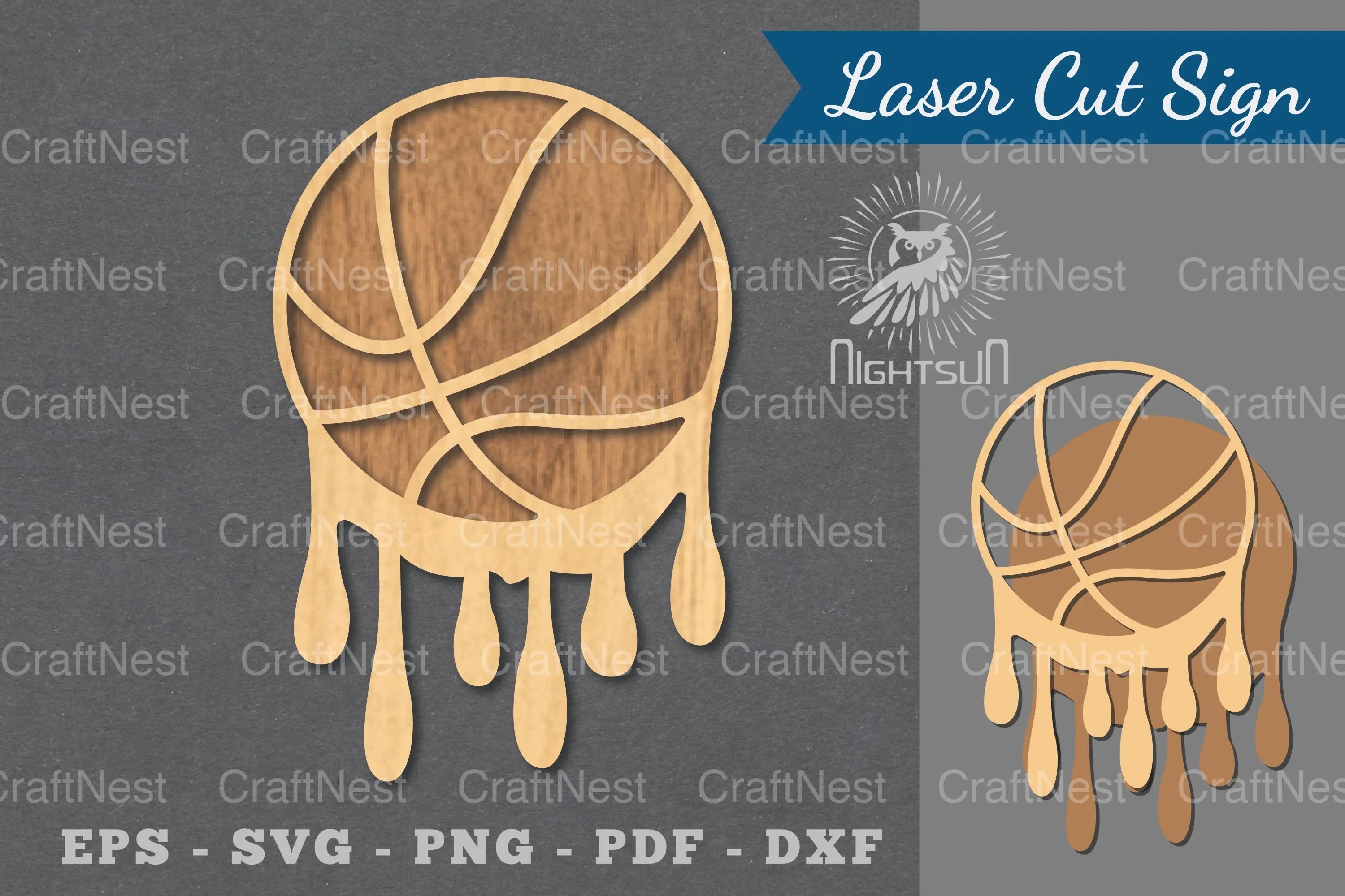 Melted Basketball Laser Cut Decoration Clipart Bundle - CraftNest - Digital Crafting and Art