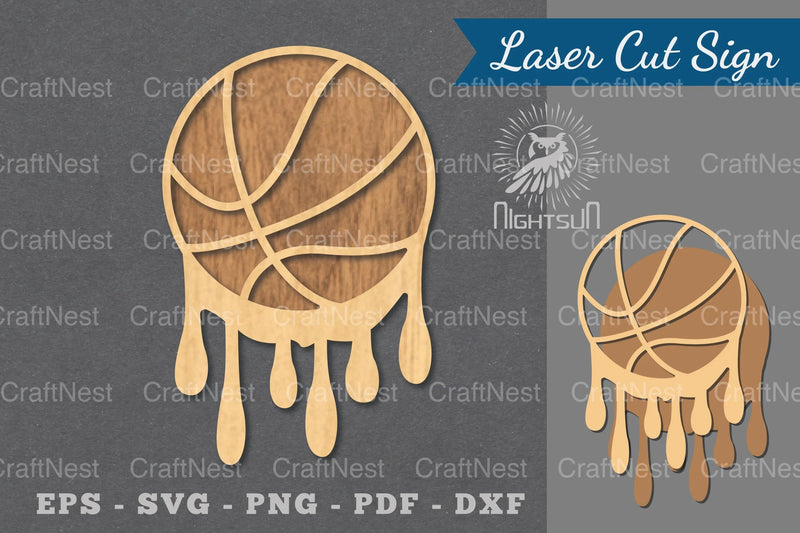 Melted Basketball Laser Cut Decoration Clipart Bundle - CraftNest - Digital Crafting and Art
