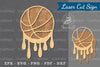 Melted Basketball Laser Cut Decoration Clipart Bundle