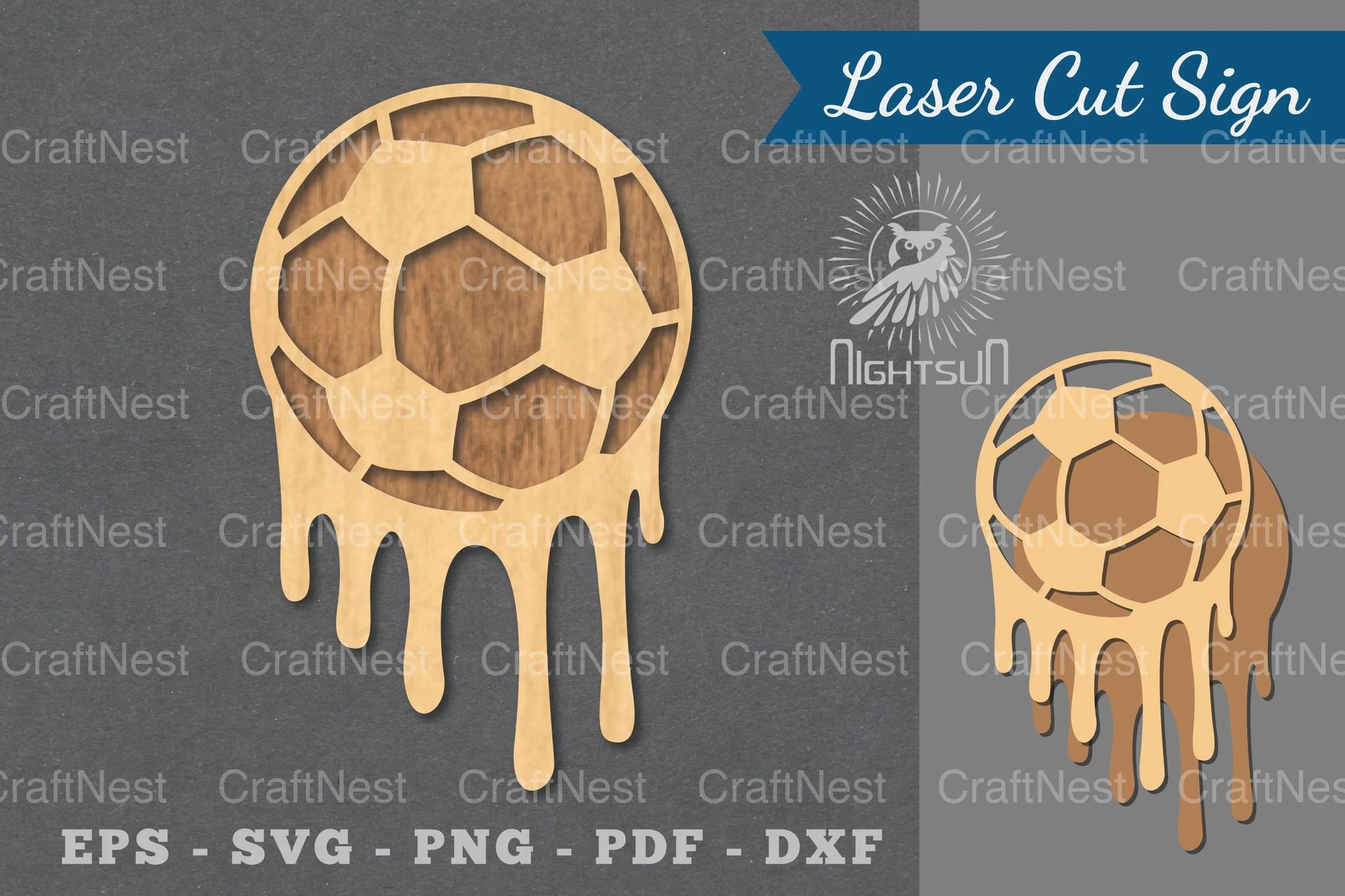 Melted Football Laser Cut Decoration Clipart Bundle - CraftNest - Digital Crafting and Art
