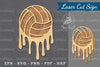 Melted Volleyball Laser Cut Decoration Clipart Bundle