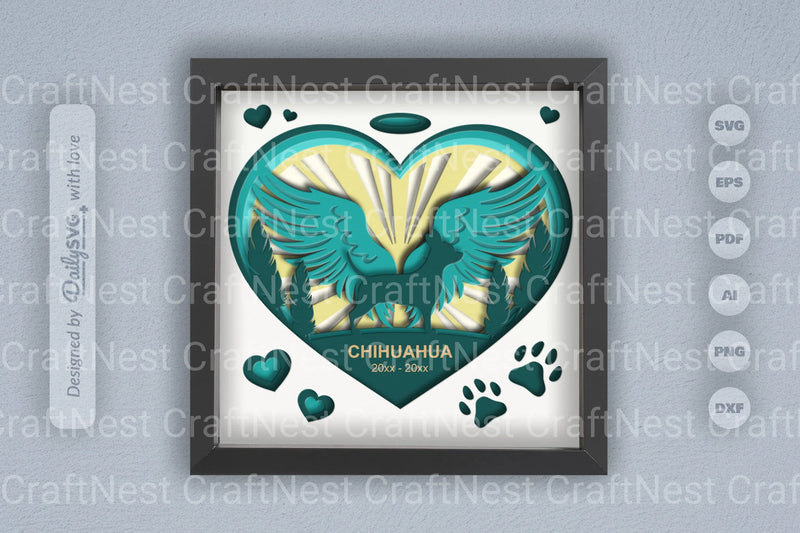 Memorial Chihuahua Dog Papercut SVG Bundle - CraftNest - Digital Crafting and Art