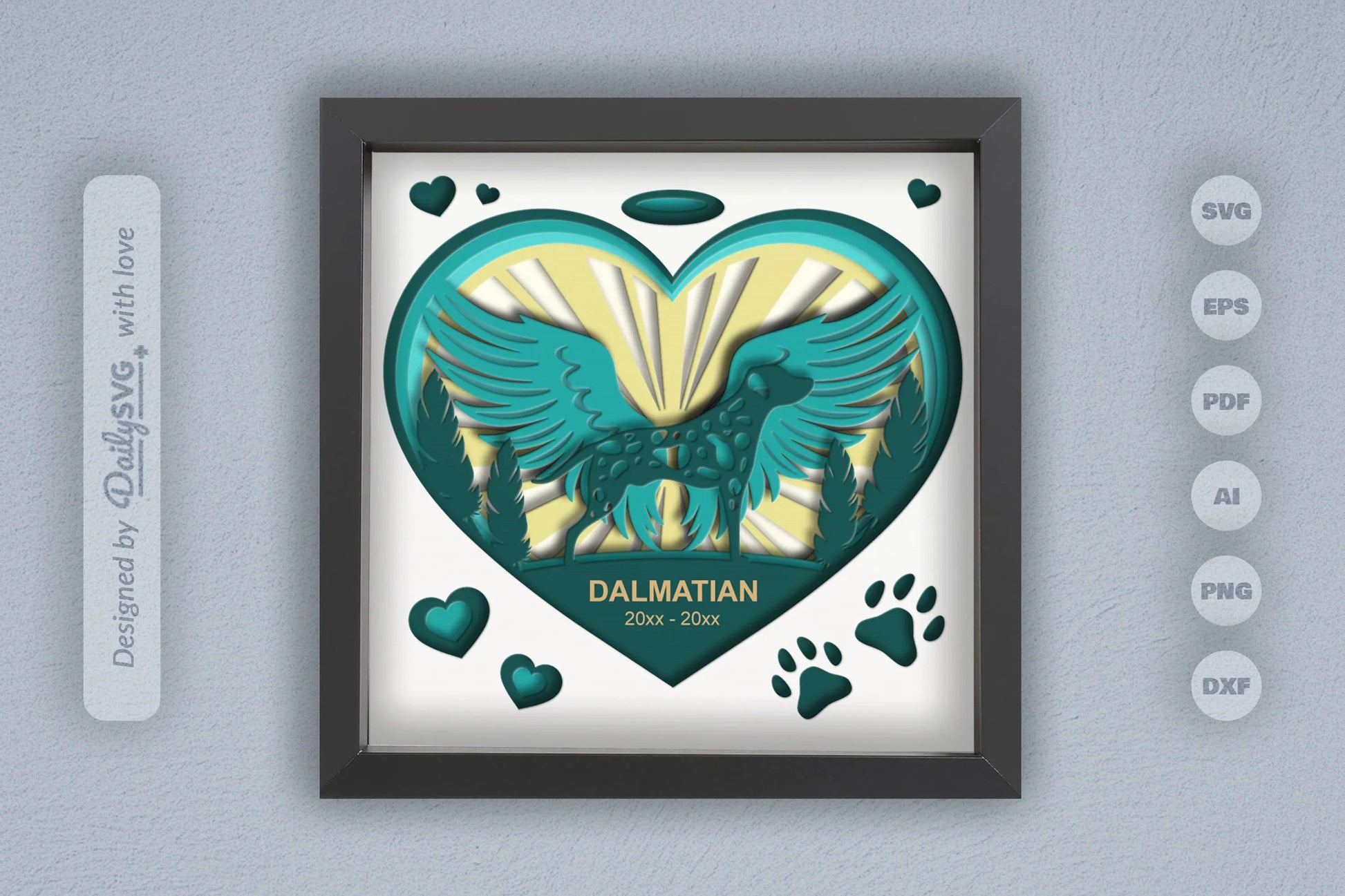 Memorial Dalmatian Dog Papercut SVG Bundle - CraftNest - Digital Crafting and Art
