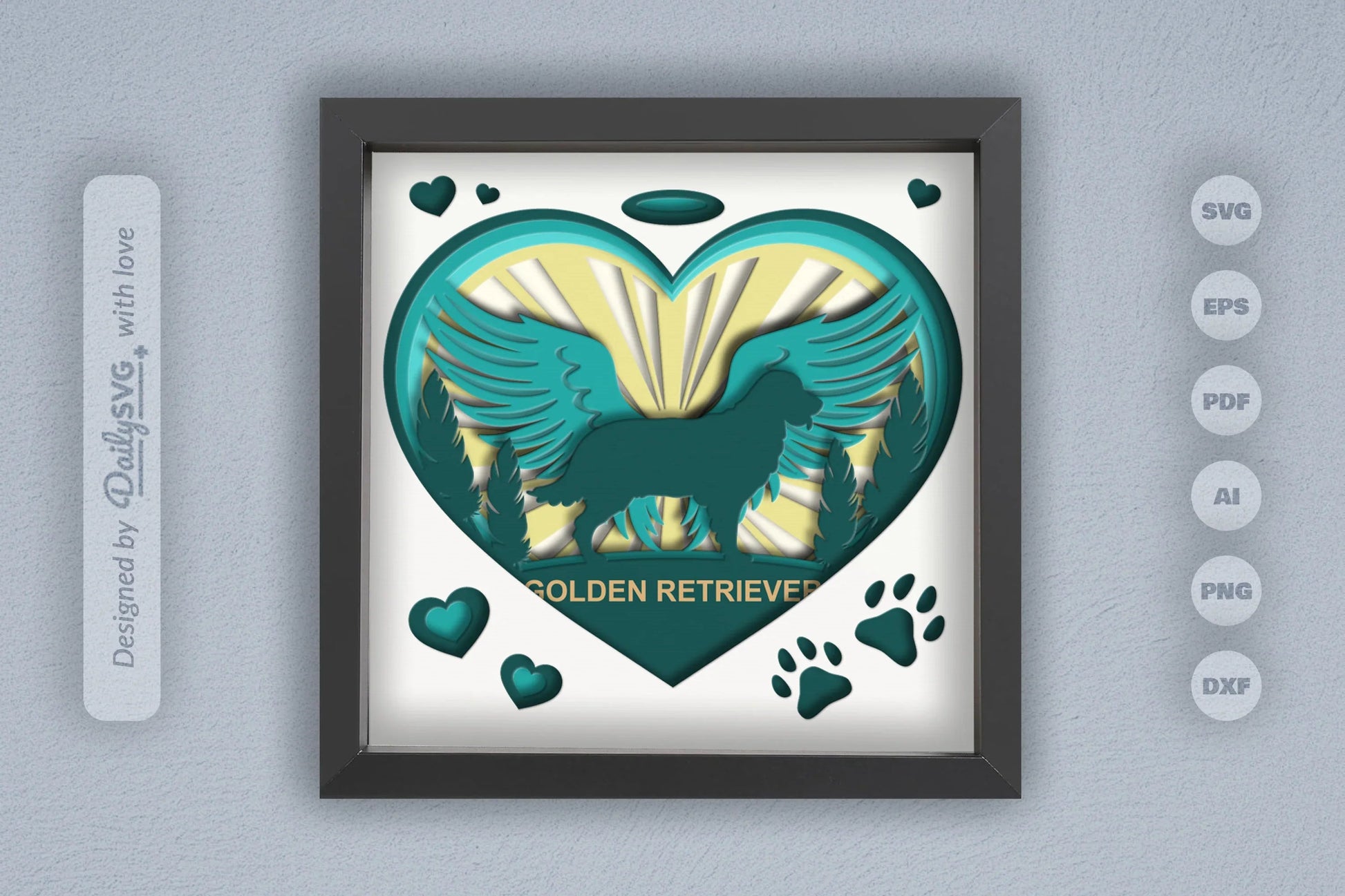 Golden Retriever Memorial Papercut SVG Bundle - CraftNest - Digital Crafting and Art