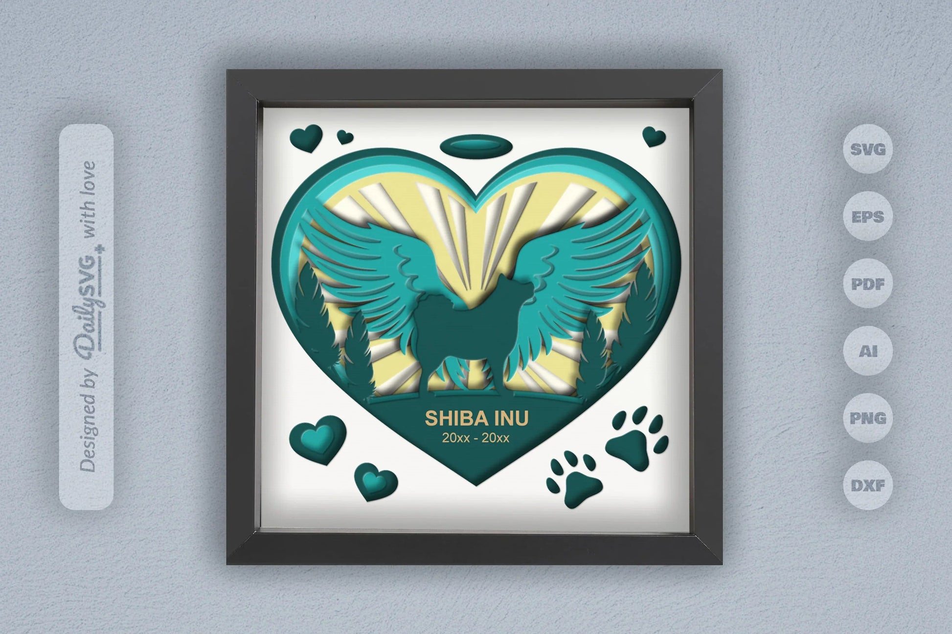Shiba Inu Memorial Papercut SVG Bundle - CraftNest - Digital Crafting and Art