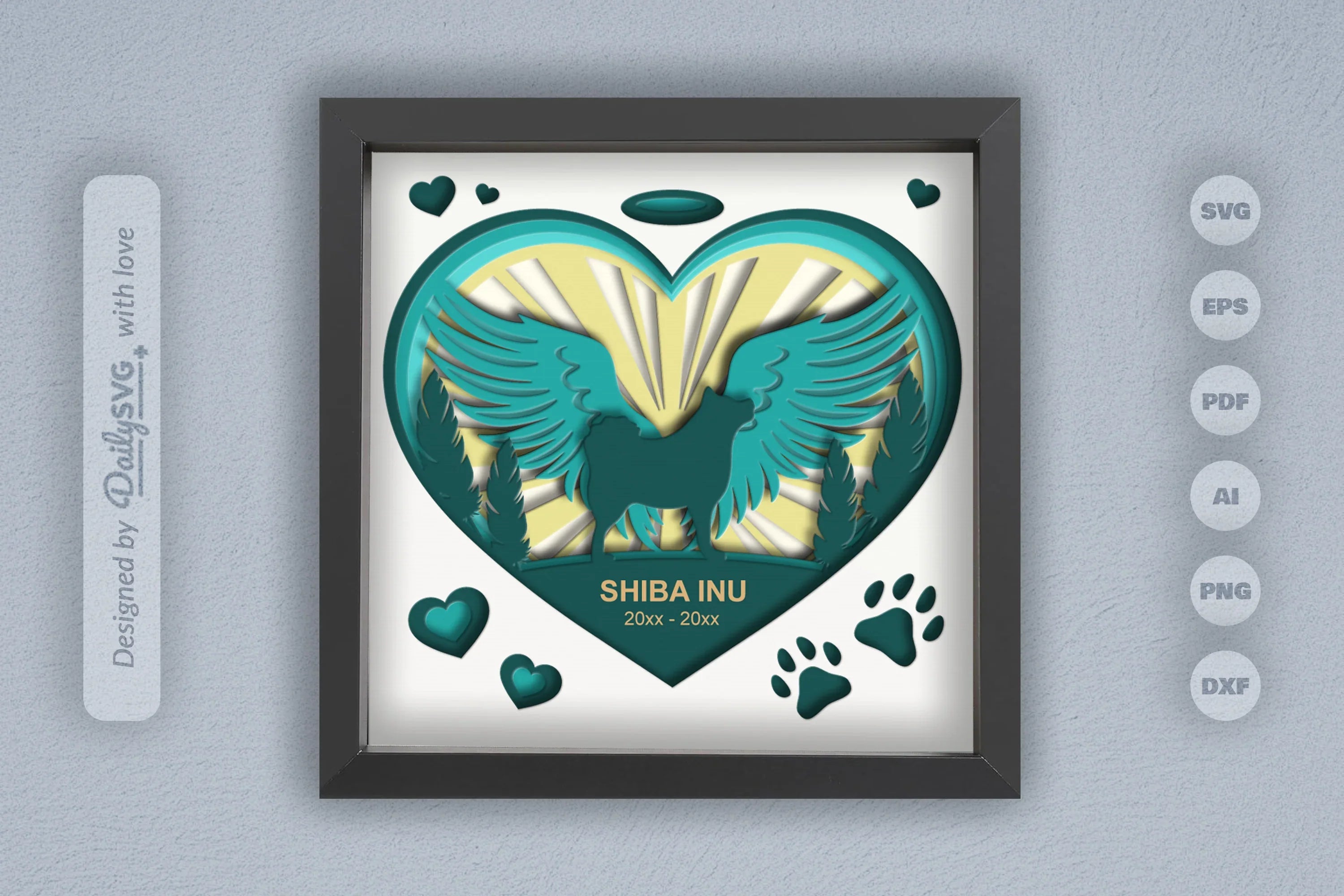 Shiba Inu Memorial Papercut SVG Bundle - CraftNest - Digital Crafting and Art