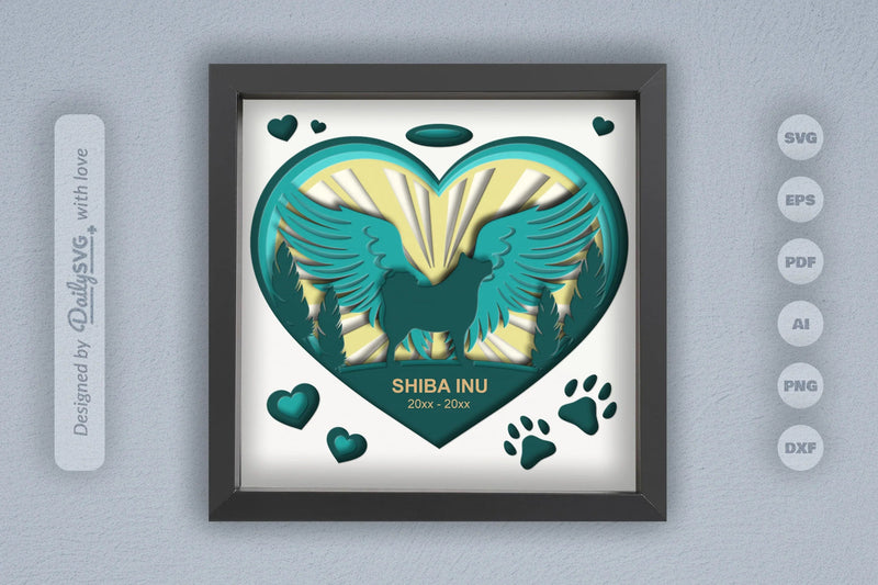 Shiba Inu Memorial Papercut SVG Bundle - CraftNest - Digital Crafting and Art