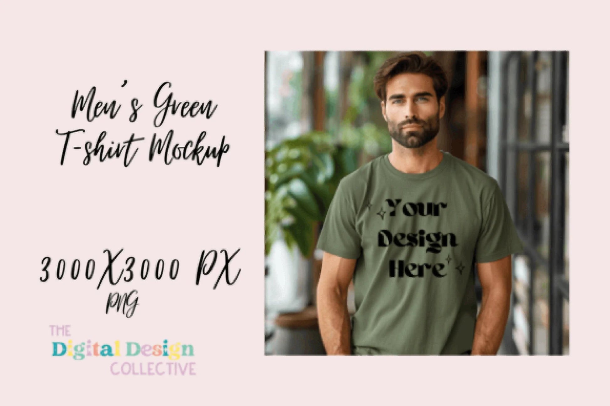 Dark Green Men's T-Shirt Mockup - CraftNest - Digital Crafting and Art