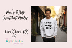 Men's White Sweatshirt Mockup Collection - CraftNest - Digital Crafting and Art