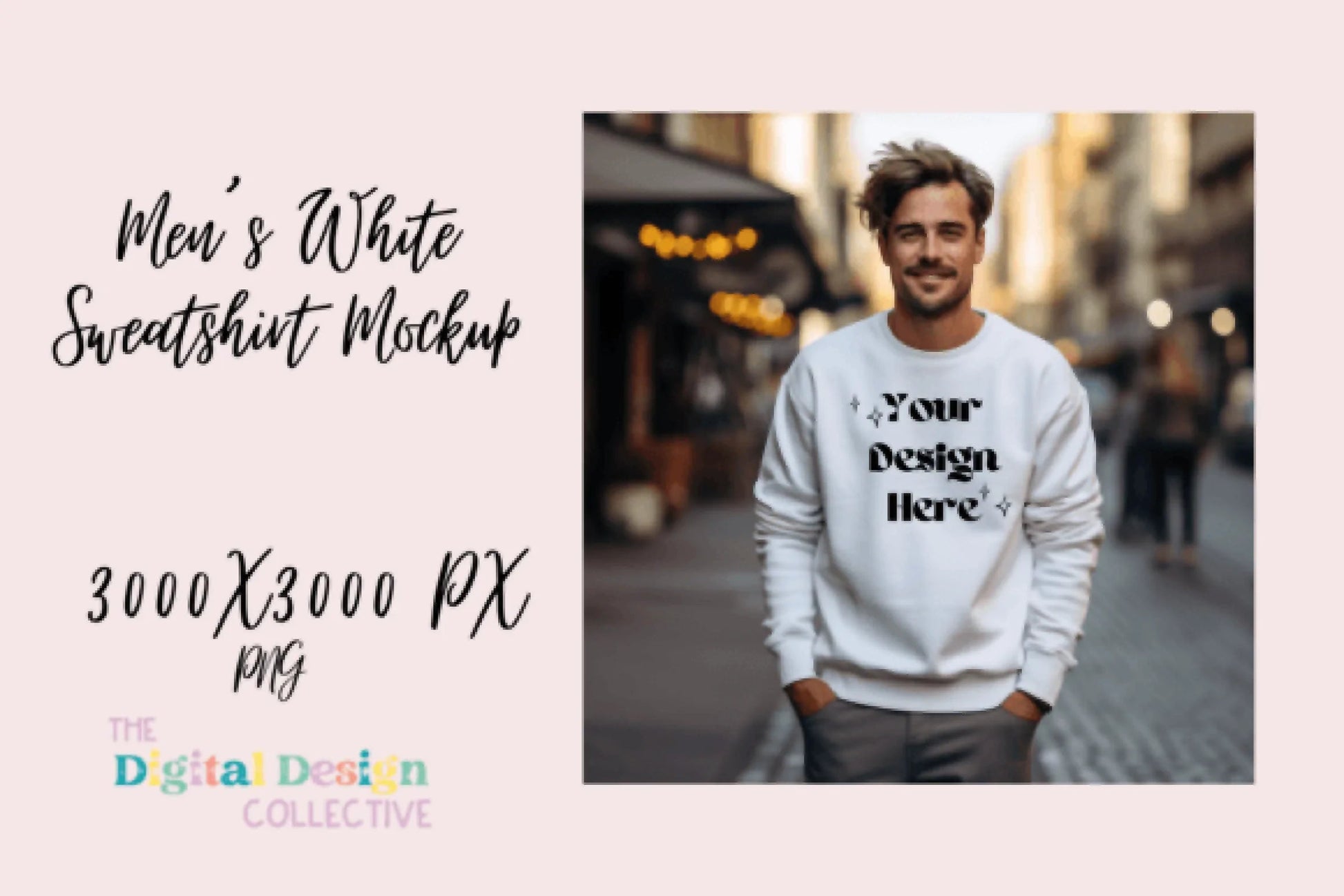 Men's White Sweatshirt Mockup - CraftNest - Digital Crafting and Art