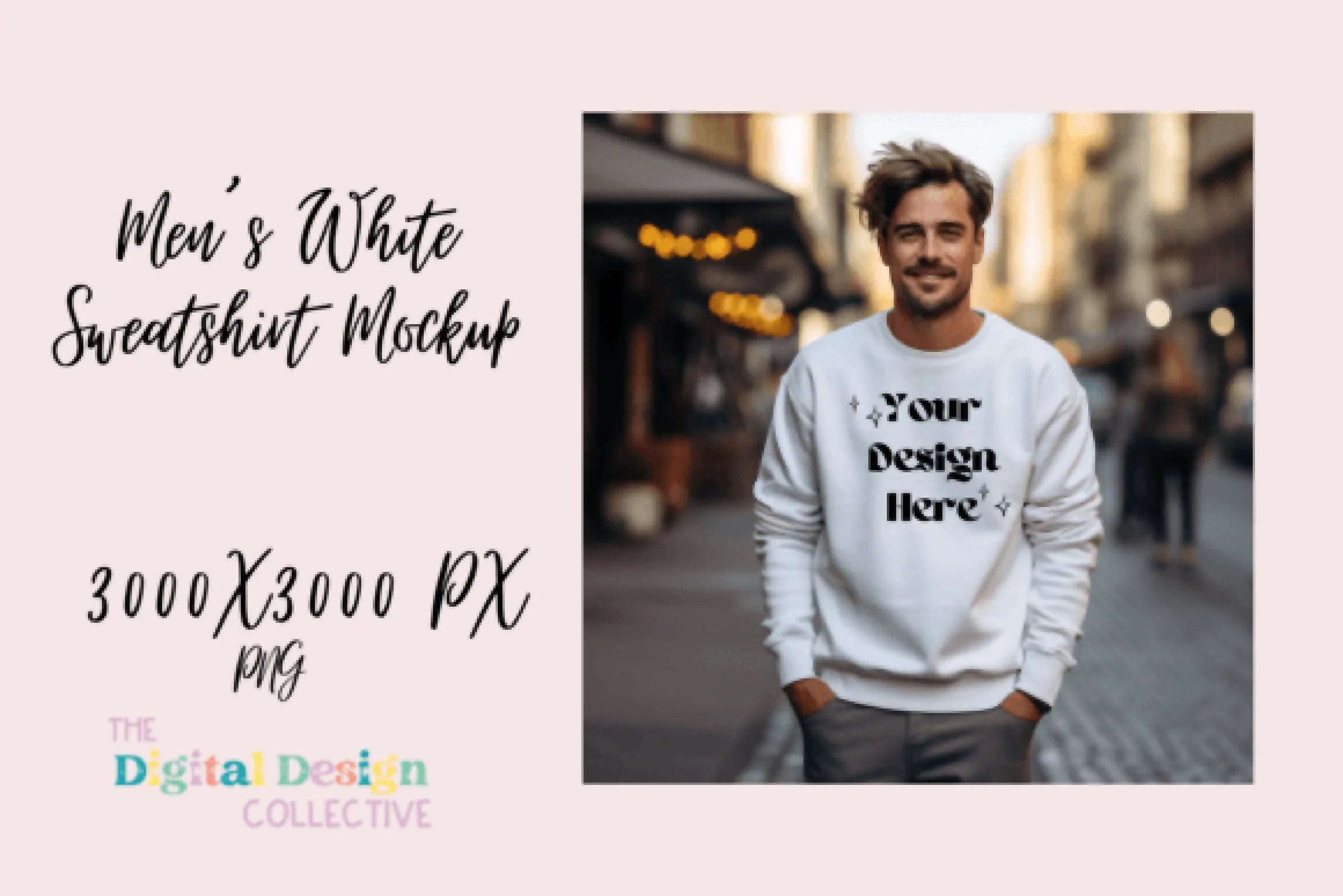 Men's White Sweatshirt Mockup - CraftNest - Digital Crafting and Art