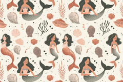 Mermaid Seamless Digital Paper - CraftNest - Digital Crafting and Art