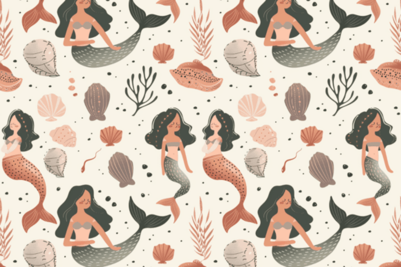 Mermaid Seamless Digital Paper - CraftNest - Digital Crafting and Art