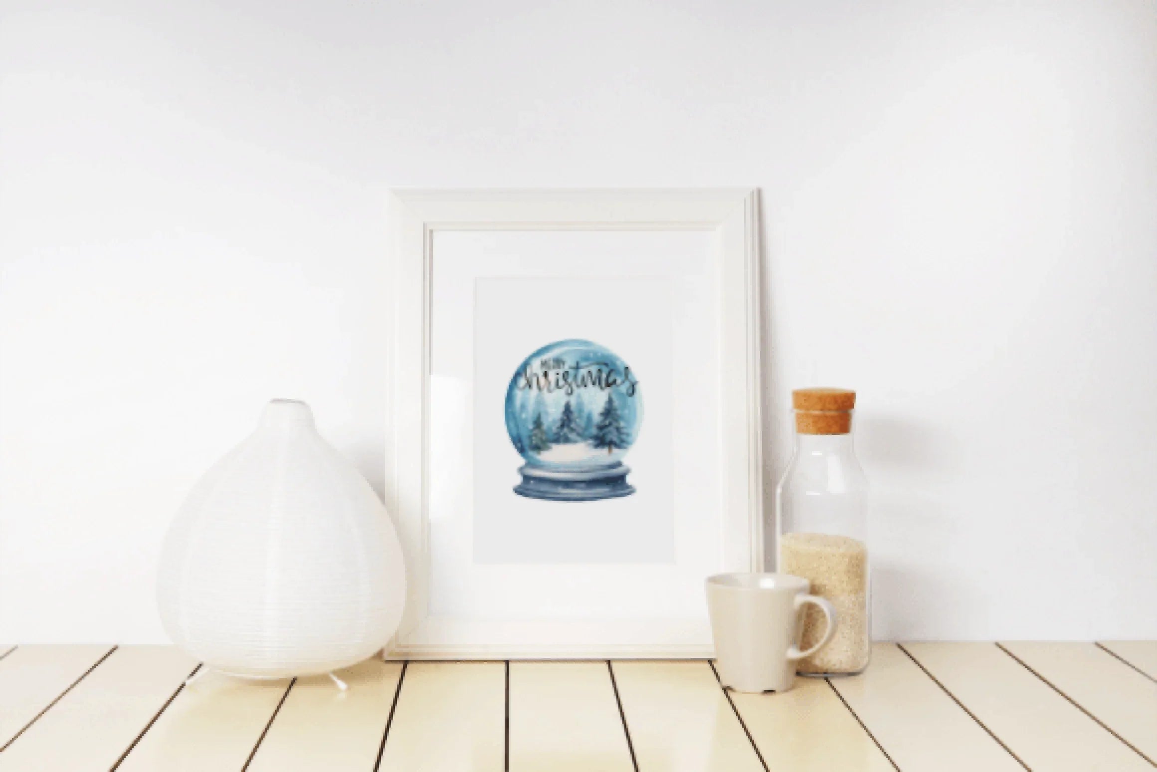 Merry Christmas Blue Snow Globe Clipart Bundle - CraftNest - Digital Crafting and Art