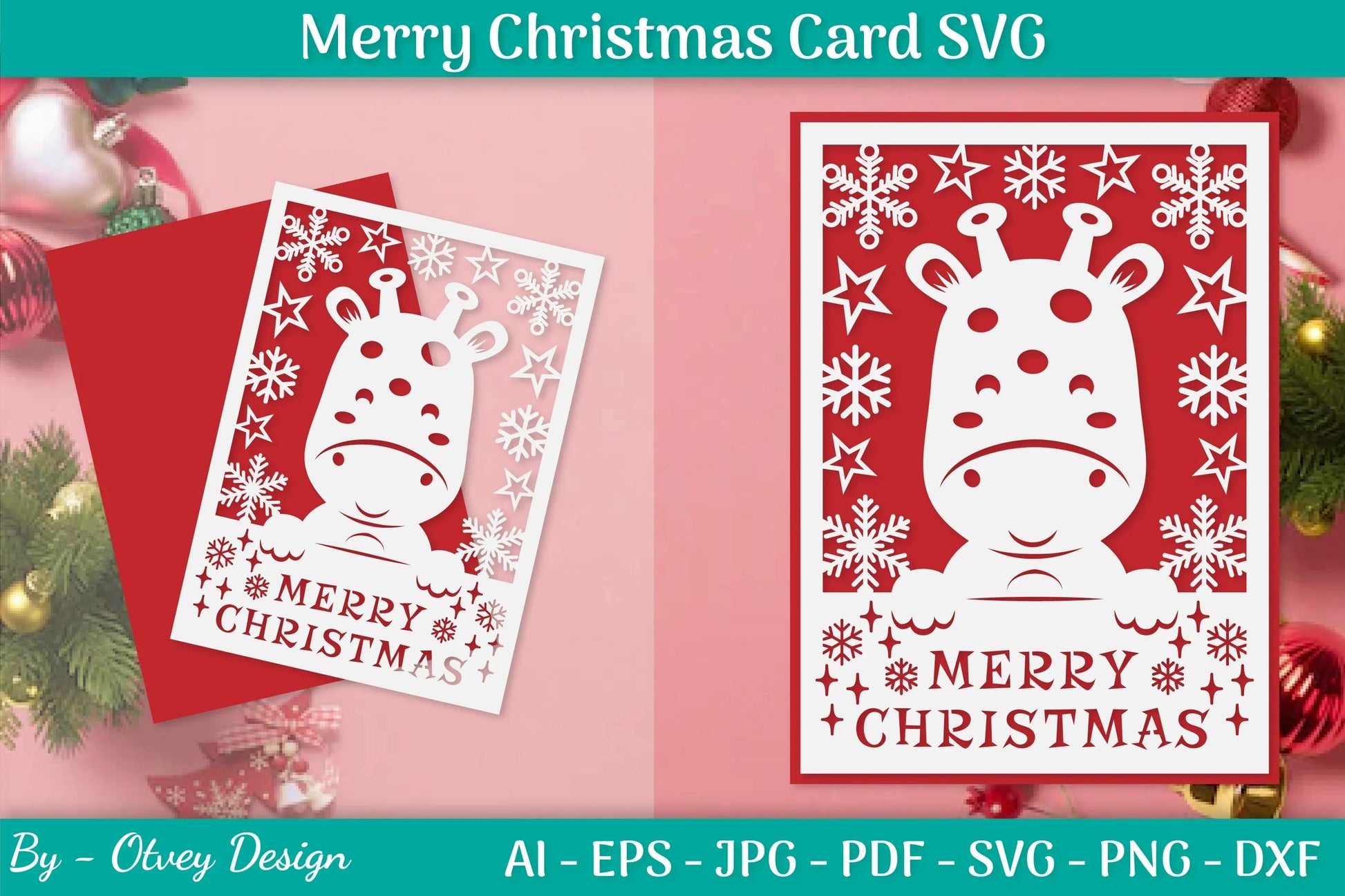 Merry Christmas Card Template SVG Bundle 1 - CraftNest - Digital Crafting and Art
