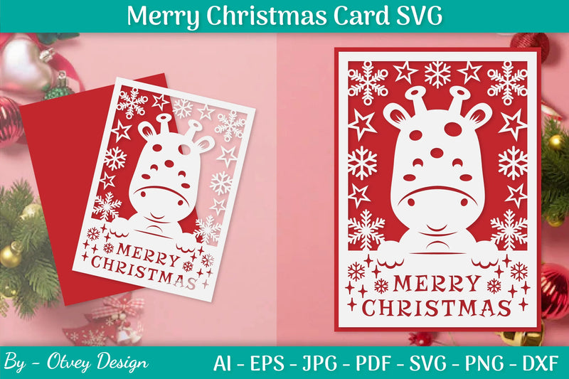 Merry Christmas Card Template SVG Bundle 1 - CraftNest - Digital Crafting and Art