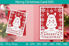 Merry Christmas Card Template SVG Bundle 3 - CraftNest - Digital Crafting and Art