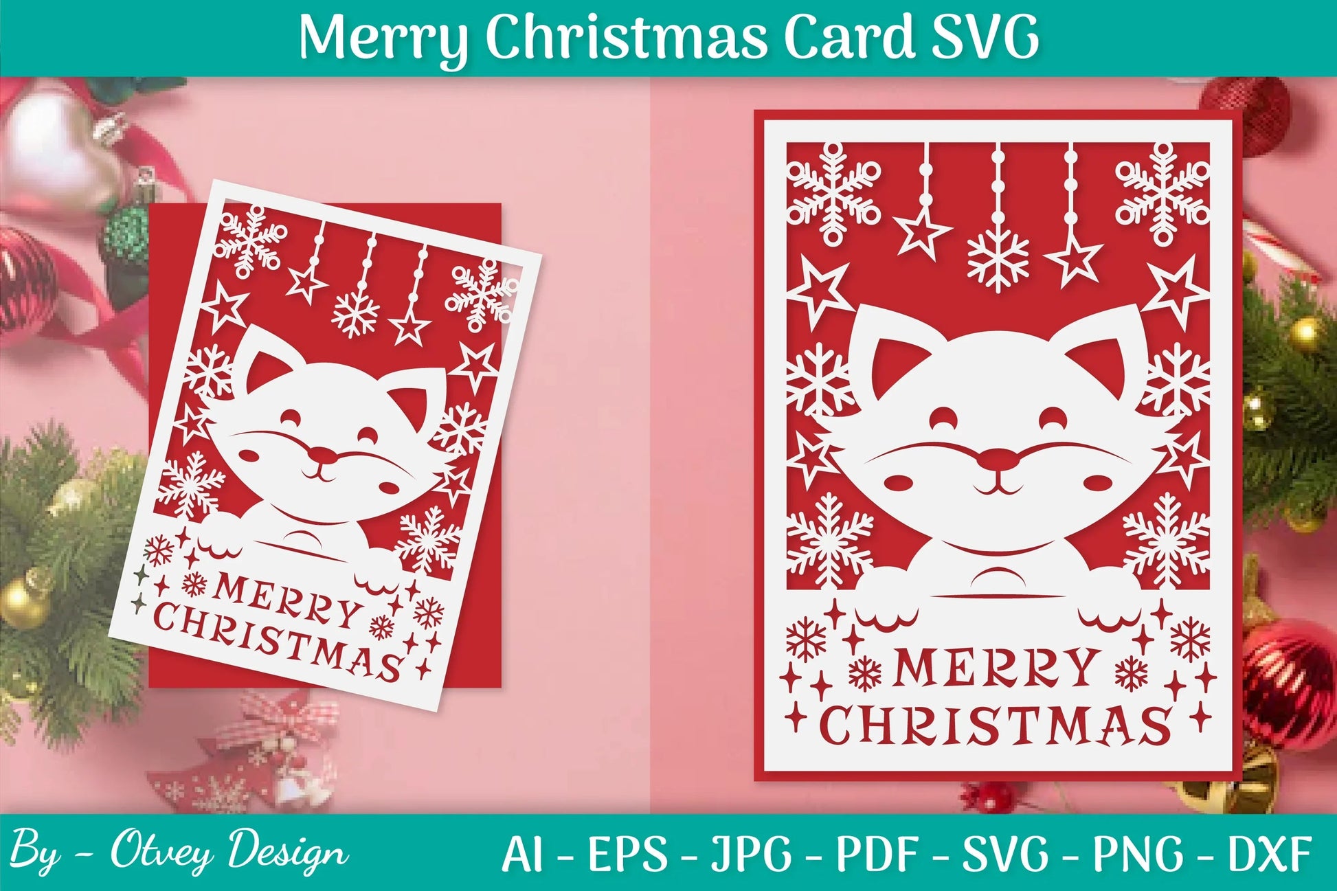 Merry Christmas Card Template SVG Bundle 5 - CraftNest - Digital Crafting and Art
