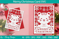 Merry Christmas Card Template SVG Bundle 8 - CraftNest - Digital Crafting and Art