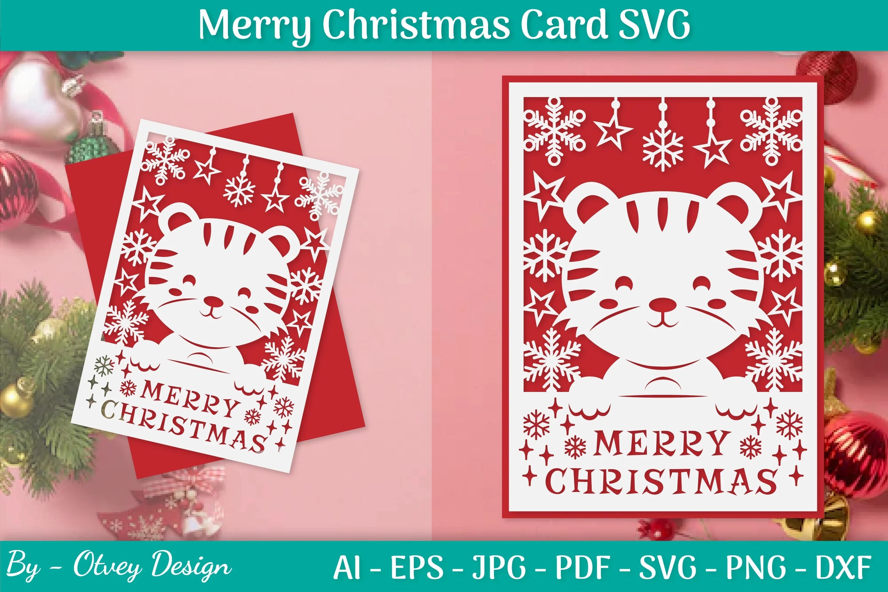 Merry Christmas Card Template SVG Bundle 8 - CraftNest - Digital Crafting and Art