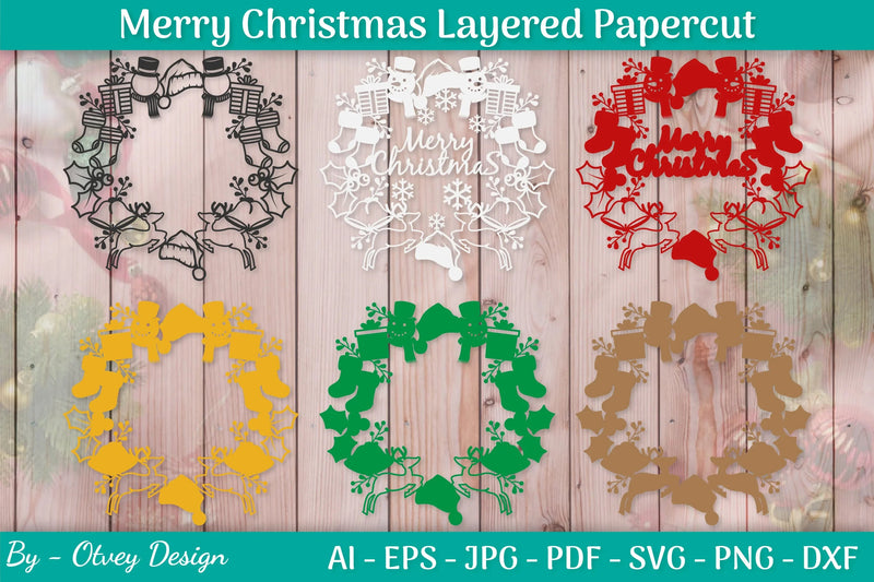 Merry Christmas Papercut SVG Bundle - CraftNest - Digital Crafting and Art