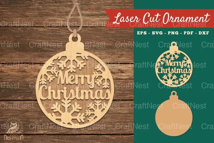 Merry Christmas Laser Cut Ornament Clipart Bundle - CraftNest - Digital Crafting and Art