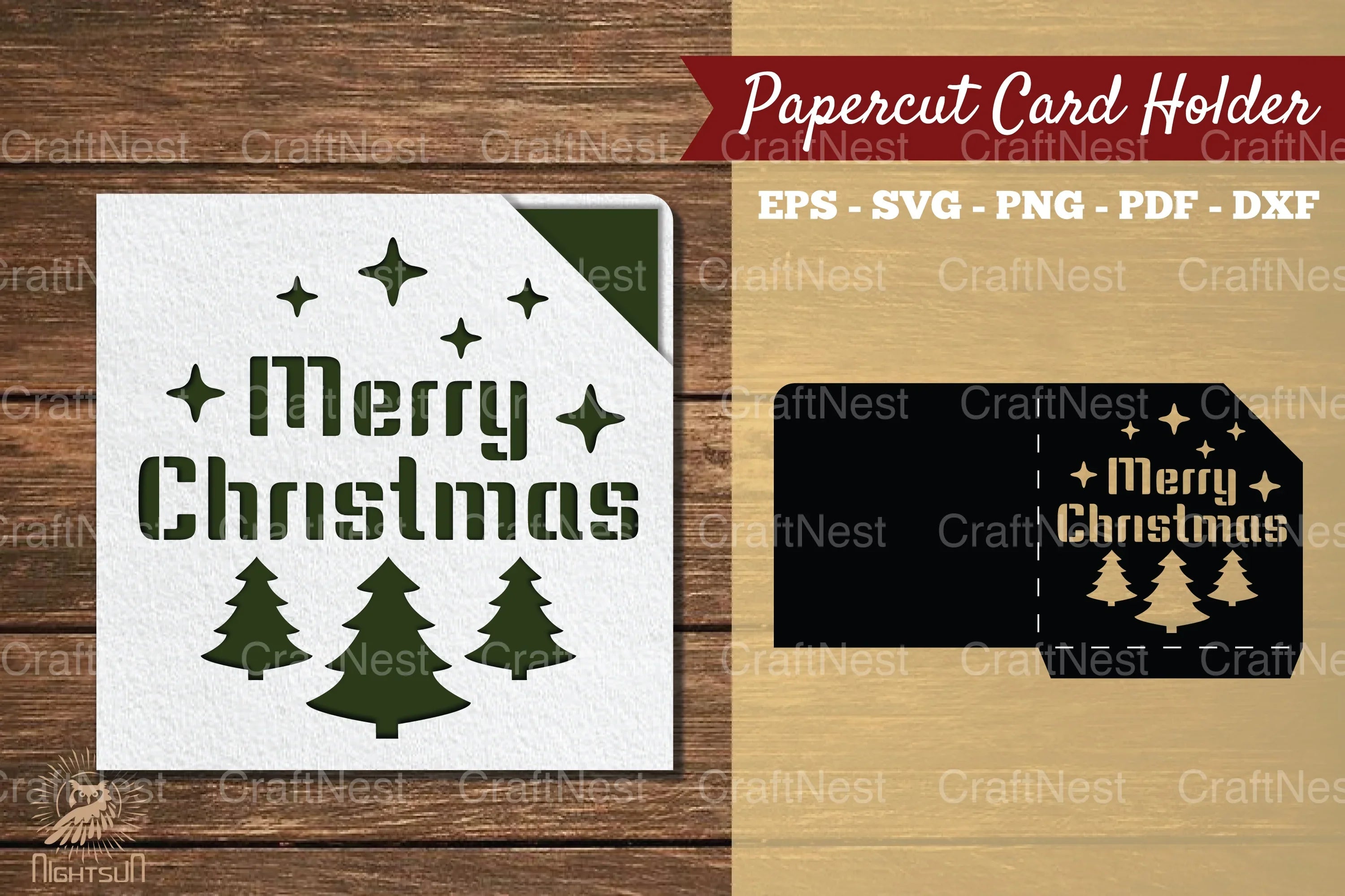 Merry Christmas Papercut Card Holder Clipart Bundle - CraftNest - Digital Crafting and Art